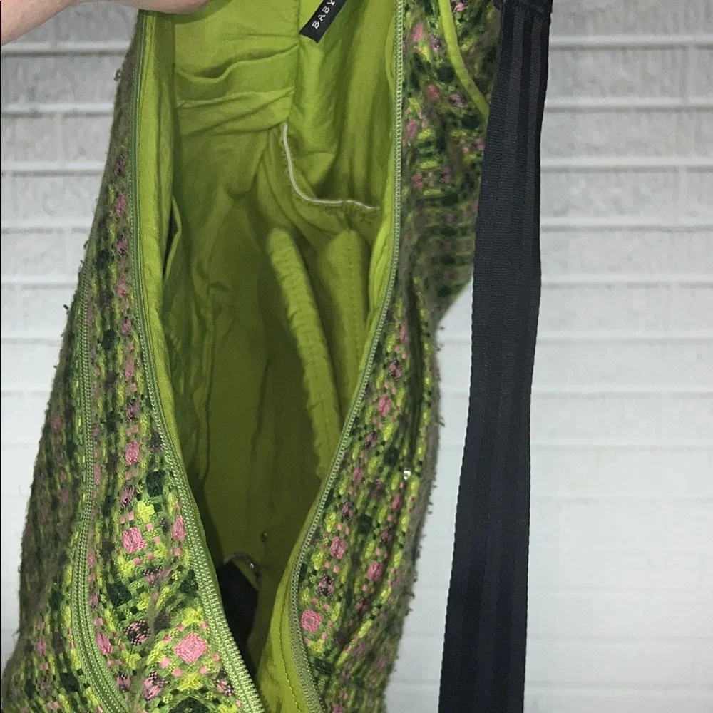 Petunia Pickle Bottom Green Patterned Shoulder Diaper bag